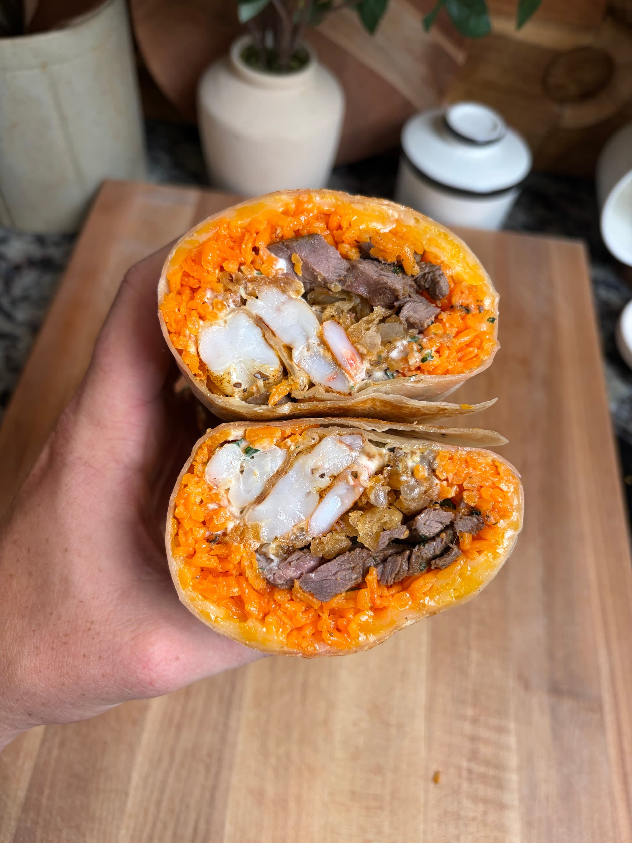 Venison Surf and Turf Burrito
