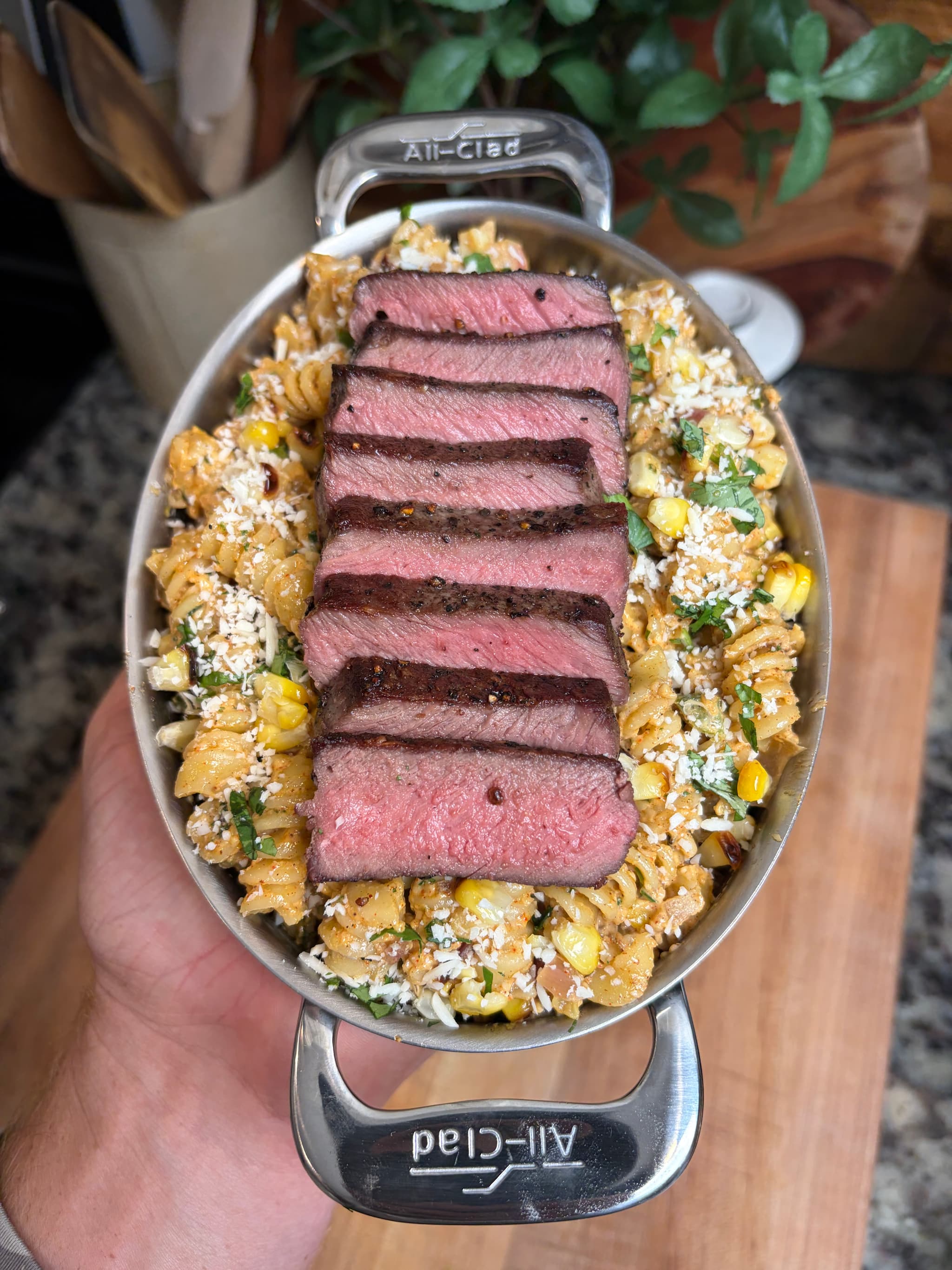 Venison Street Corn Pasta