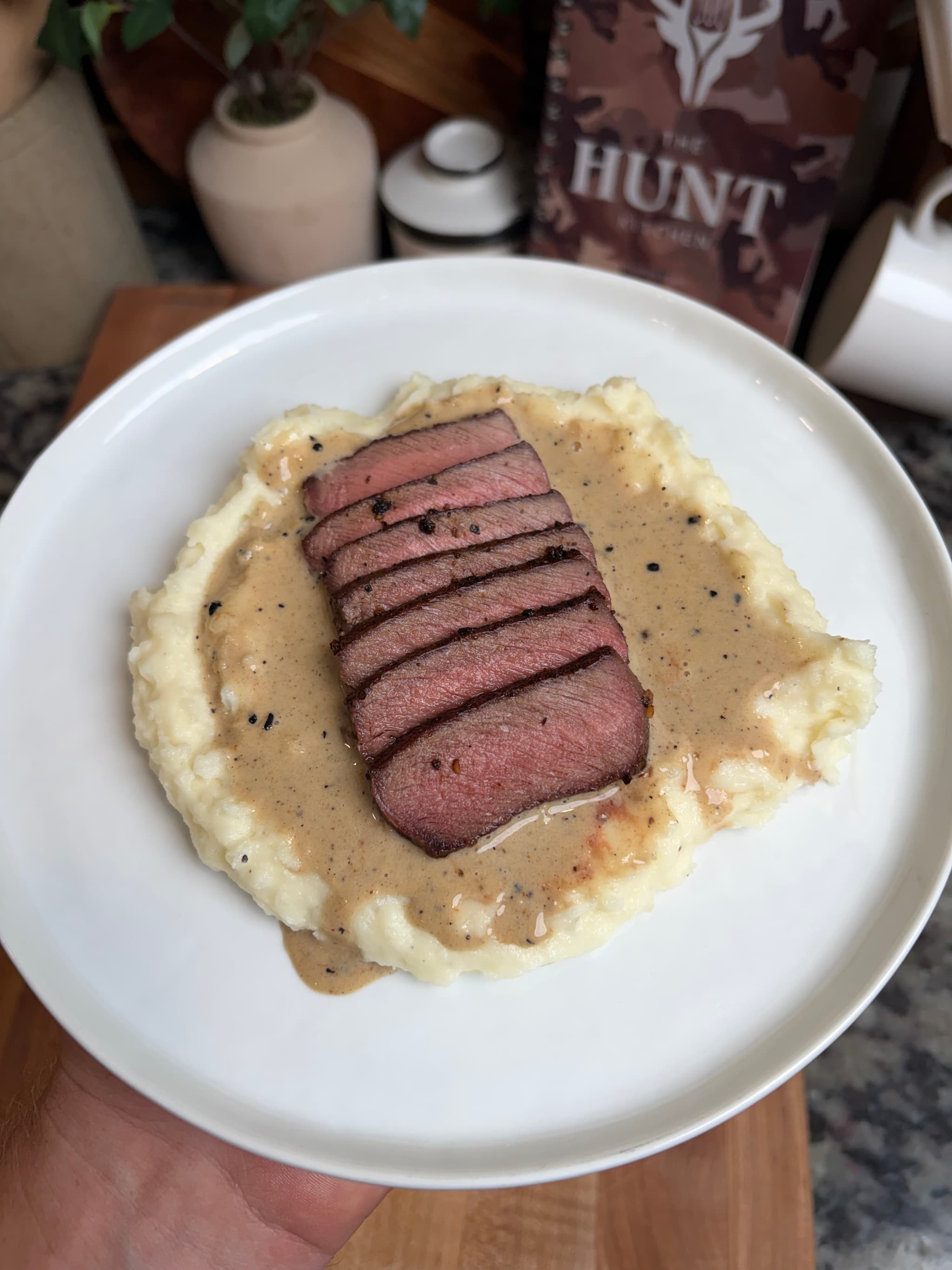 Venison Steak with Garlic Cream Sauce