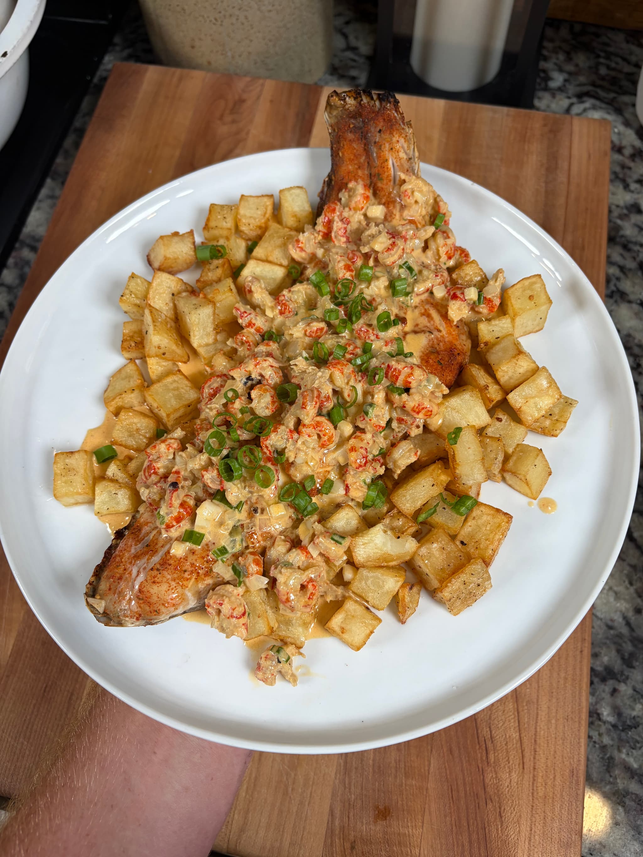 Red Fish W/ Crawfish Cream Sauce