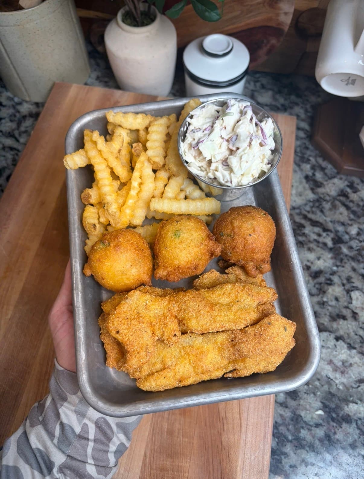 Fried Crappie and Homemade Hushpuppies