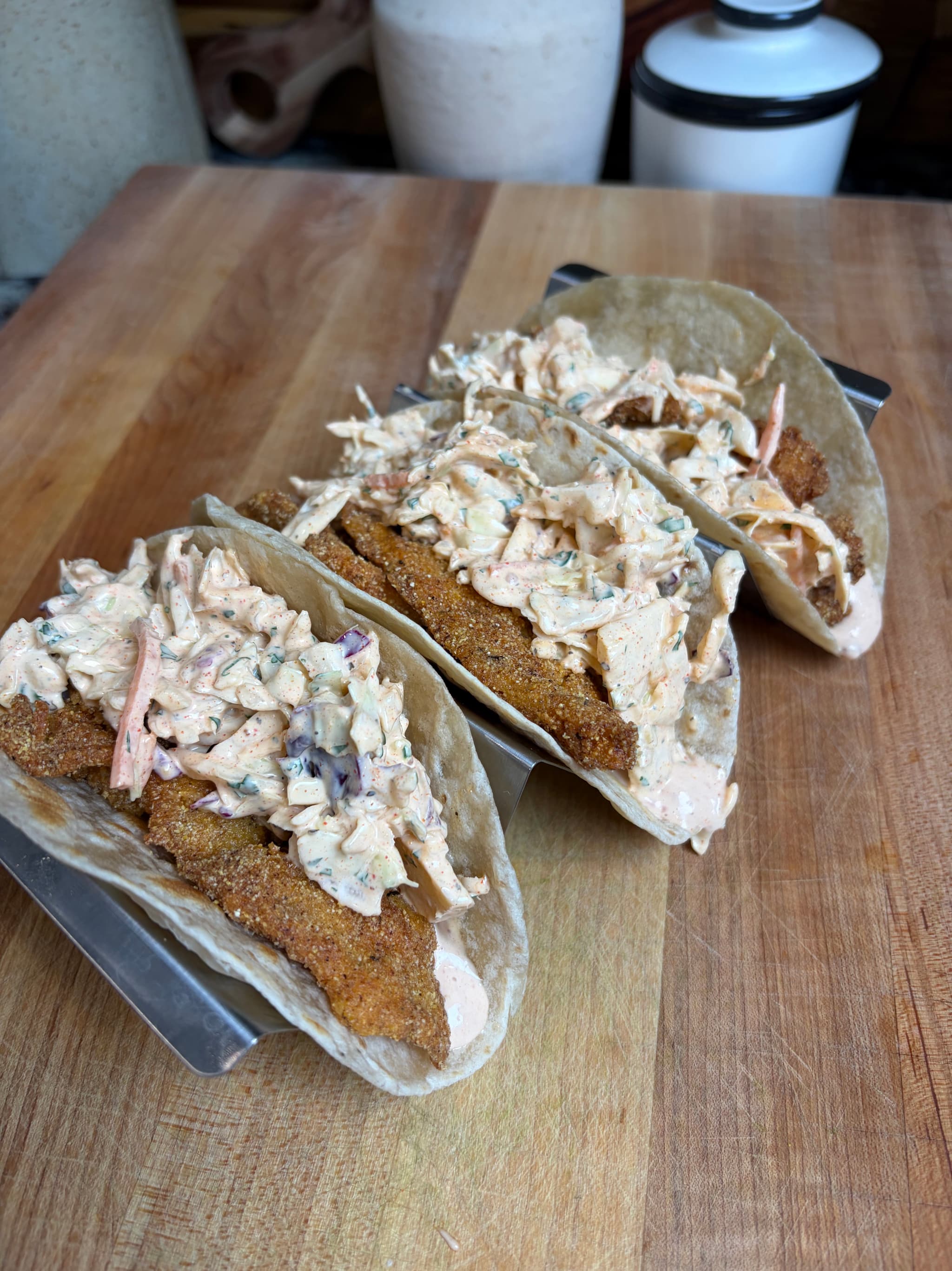 Fried Crappie Tacos