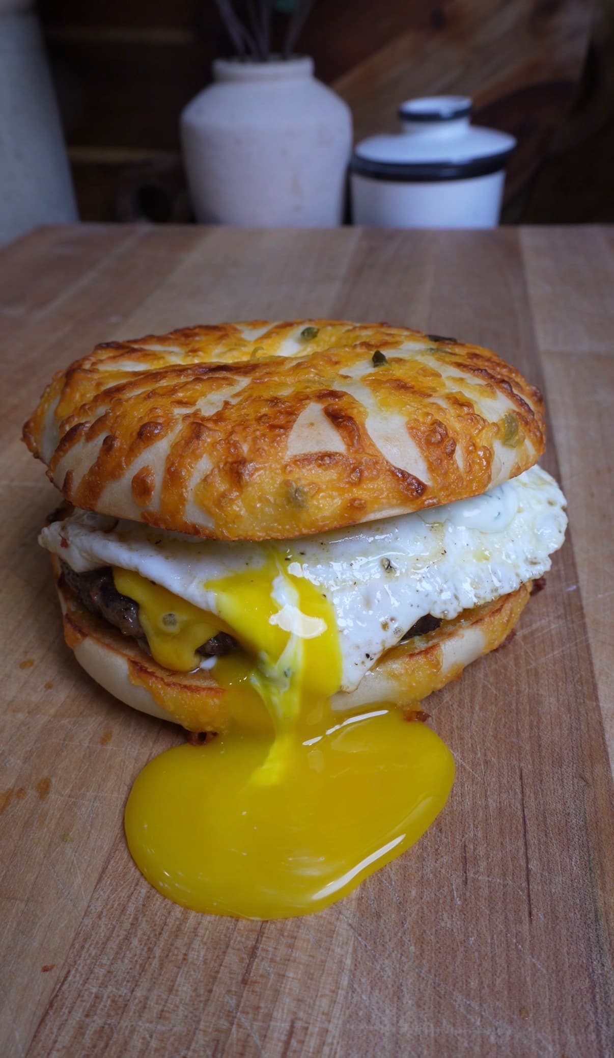Venison Breakfast Bagel